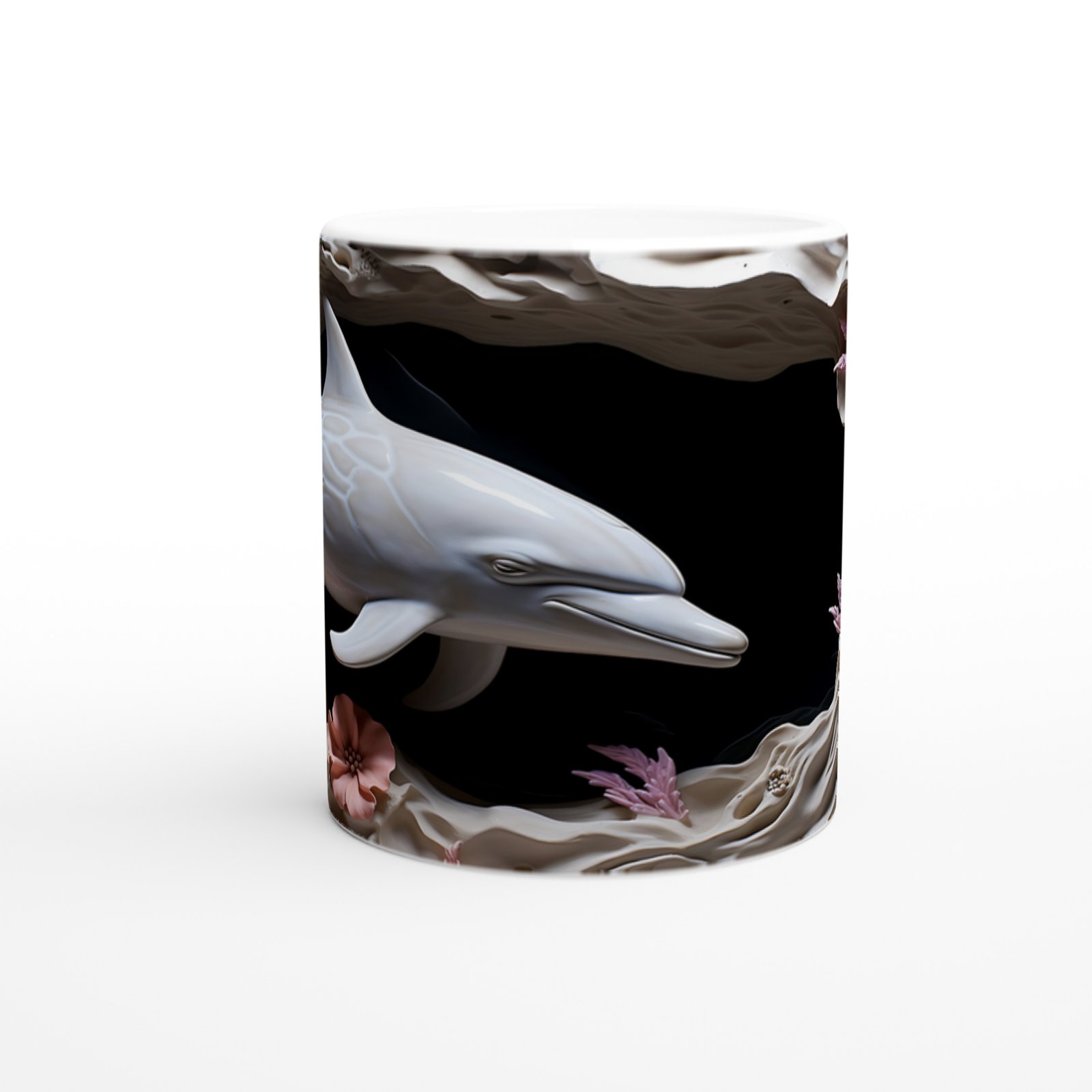 Karanlık Derinliklerde Parlayan Yunus Temalı Su Altı Kupa Bardak