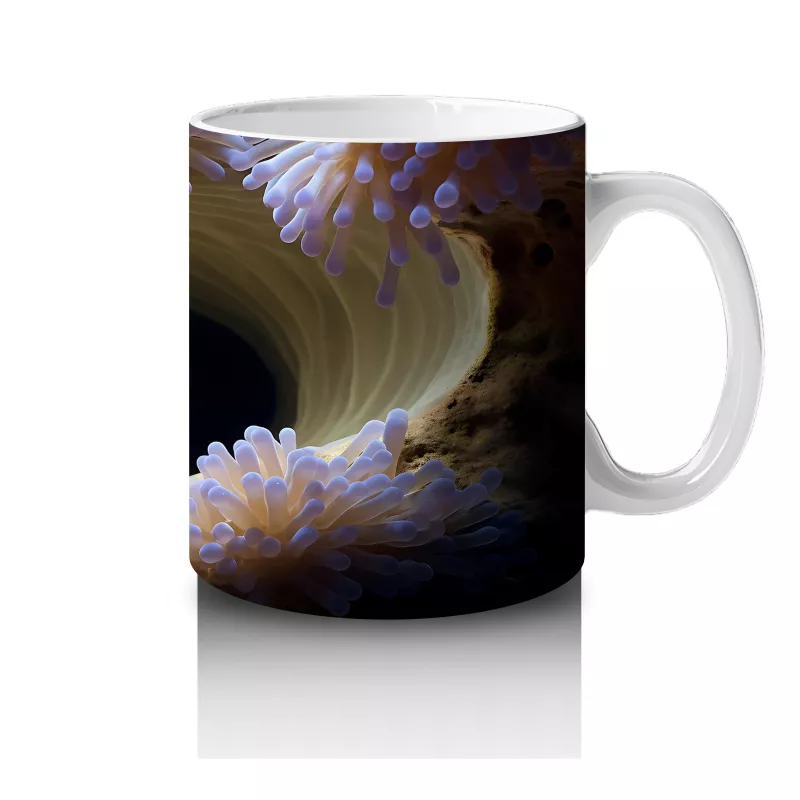 Karanlık Fon Üzerinde Parlayan Palyaço Balığı – Baskılı Kupa - 4