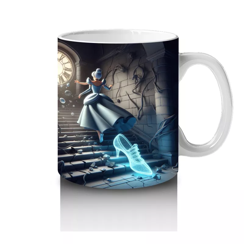 Karanlık Koridorda Mum Işığıyla Aydınlanan Cadı Silüeti Temalı Cadılar Bayramı Baskılı Kupa Bardak - 4