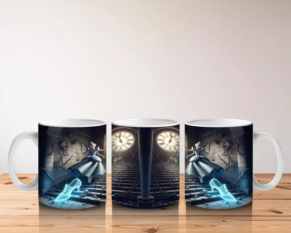 Karanlık Koridorda Mum Işığıyla Aydınlanan Cadı Silüeti Temalı Cadılar Bayramı Baskılı Kupa Bardak - 5