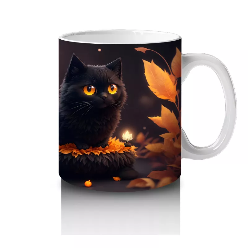 Karanlıkta Parlayan Cadı Kedi – Hediyelik Kahve Kupası - 4