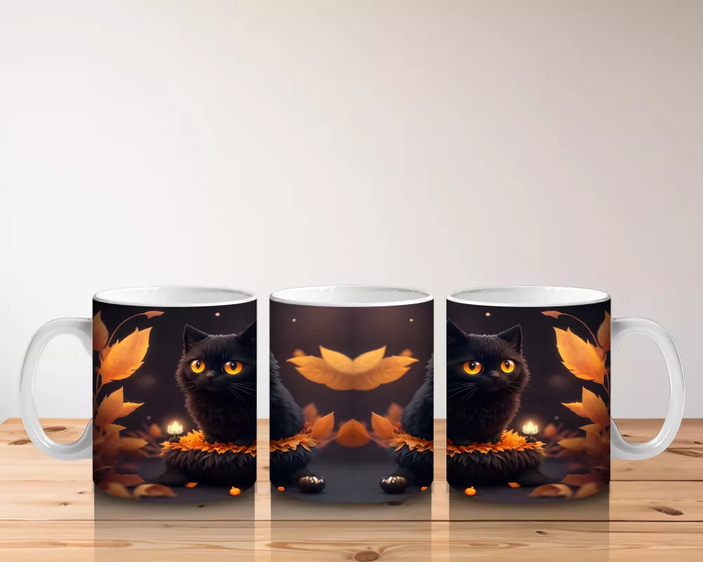 Karanlıkta Parlayan Cadı Kedi – Hediyelik Kahve Kupası - 5