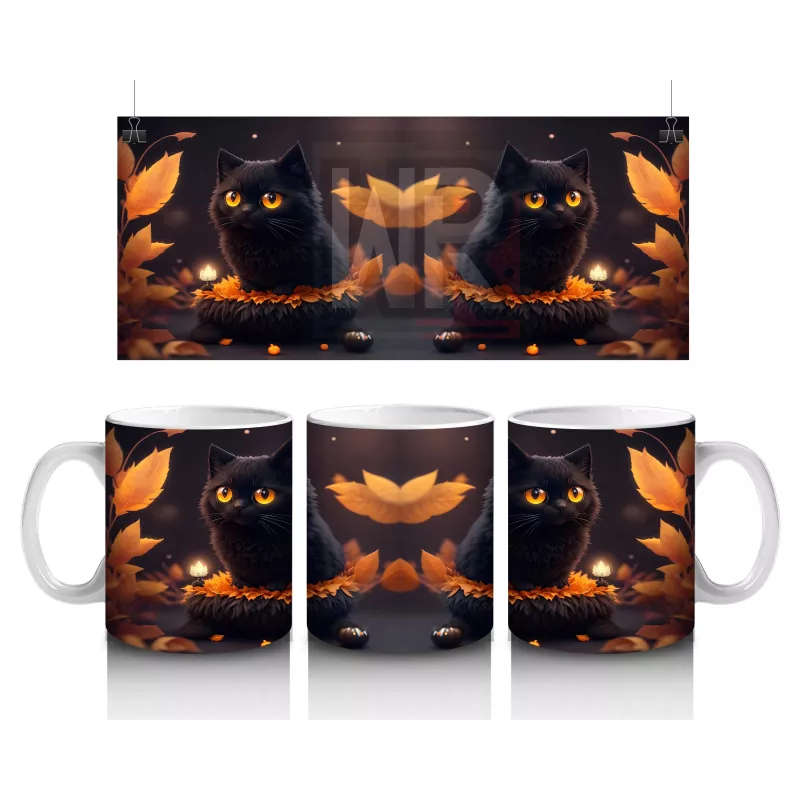 Karanlıkta Parlayan Cadı Kedi – Hediyelik Kahve Kupası