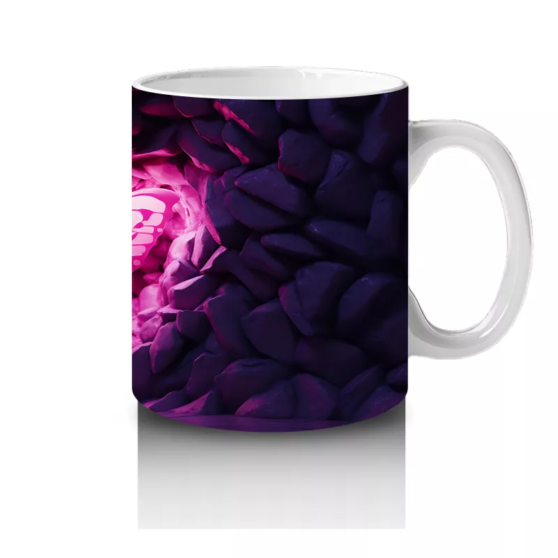 Karanlıkta Parlayan Pembe Kelebek - Baskılı Kahve Kupası - 4