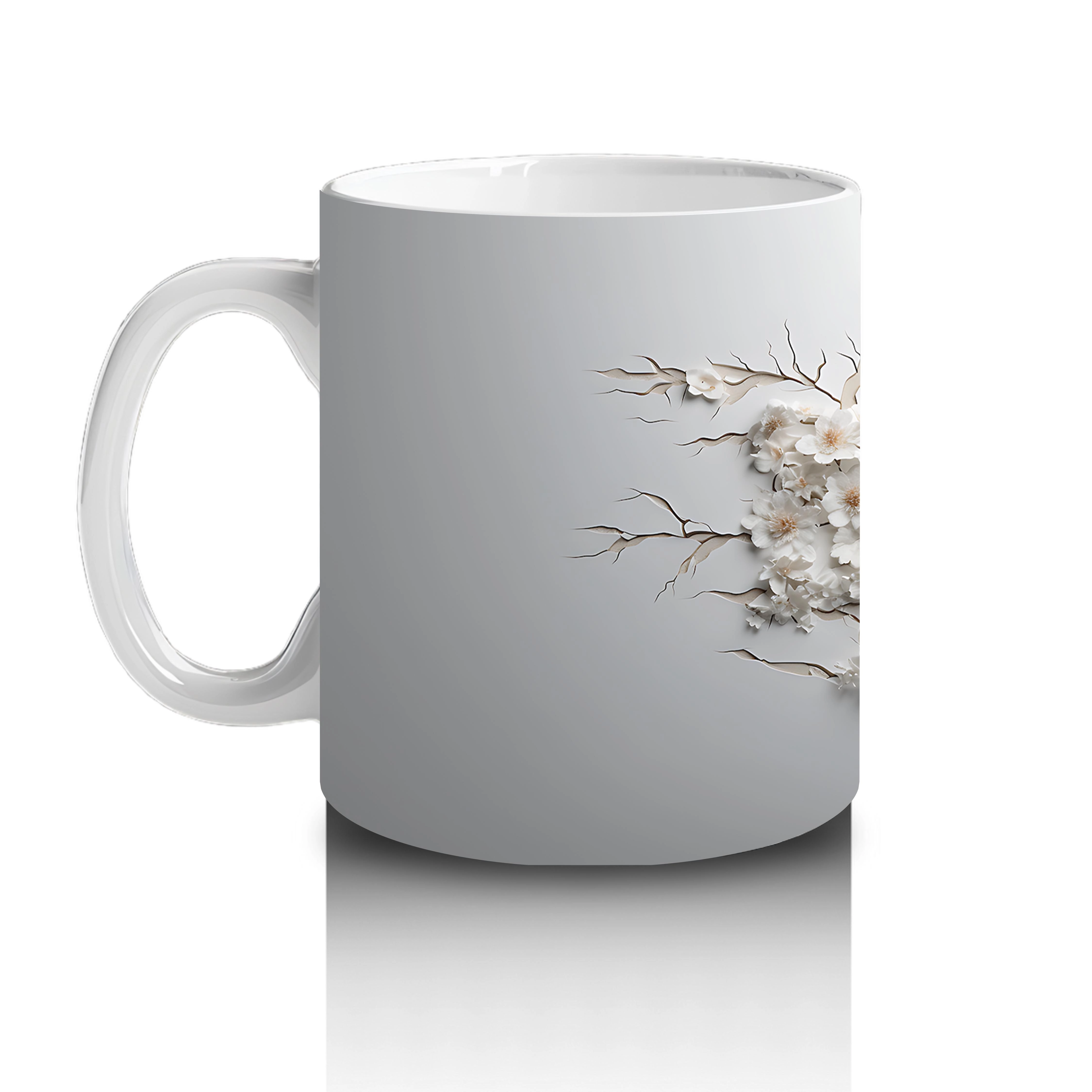 Karlı Dallar Arasında Geyik Silueti – Baskılı Kahve Kupası - 2