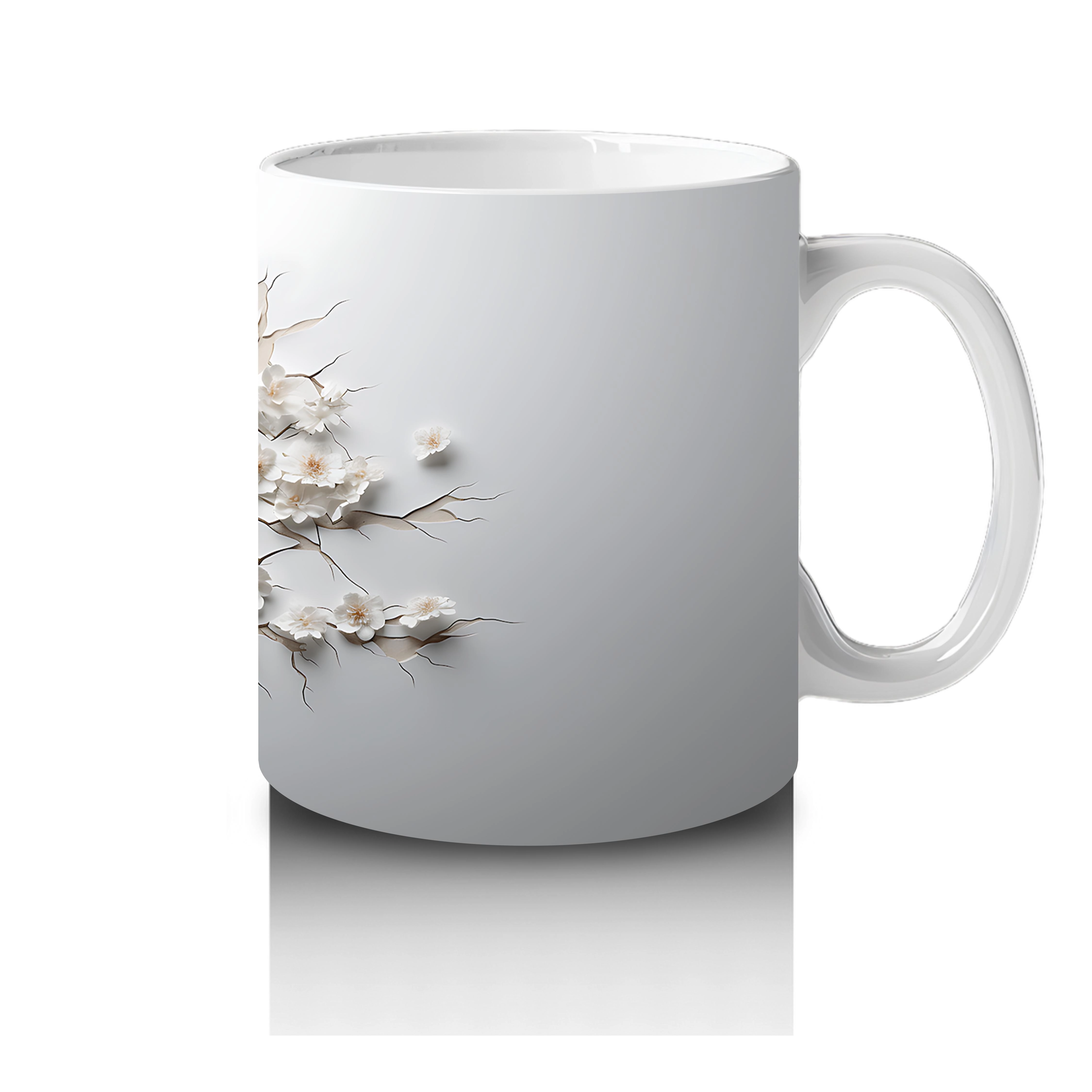 Karlı Dallar Arasında Geyik Silueti – Baskılı Kahve Kupası - 4