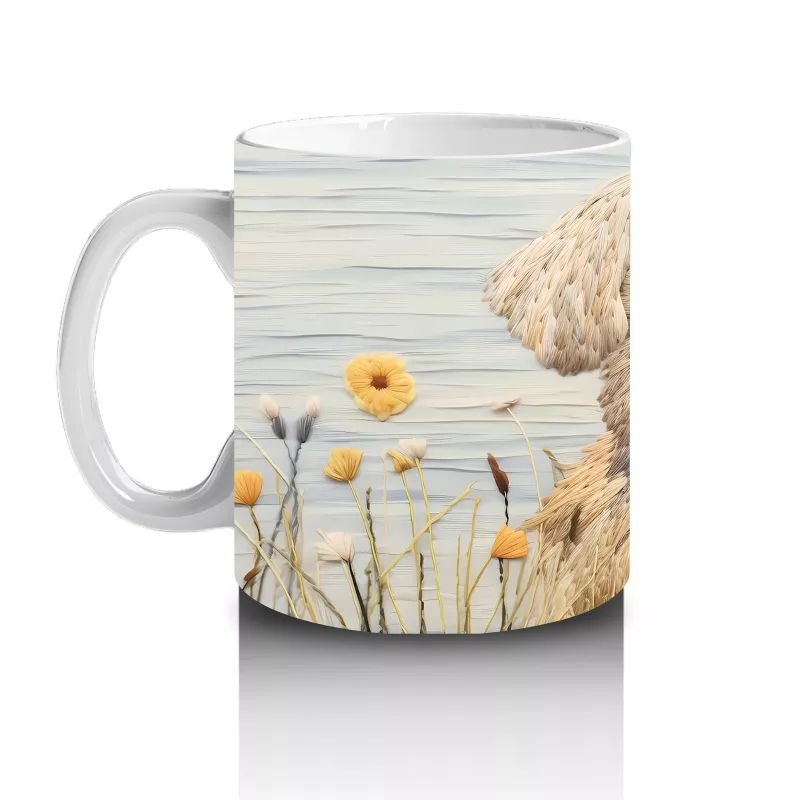 Kır Çiçekleri Arasında Sevimli Köpek – Baskılı Kahve Kupası - 2