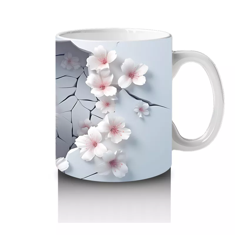 Kiraz Çiçekleri Arasında Minik Baykuş - Baskılı Kahve Kupası - 4