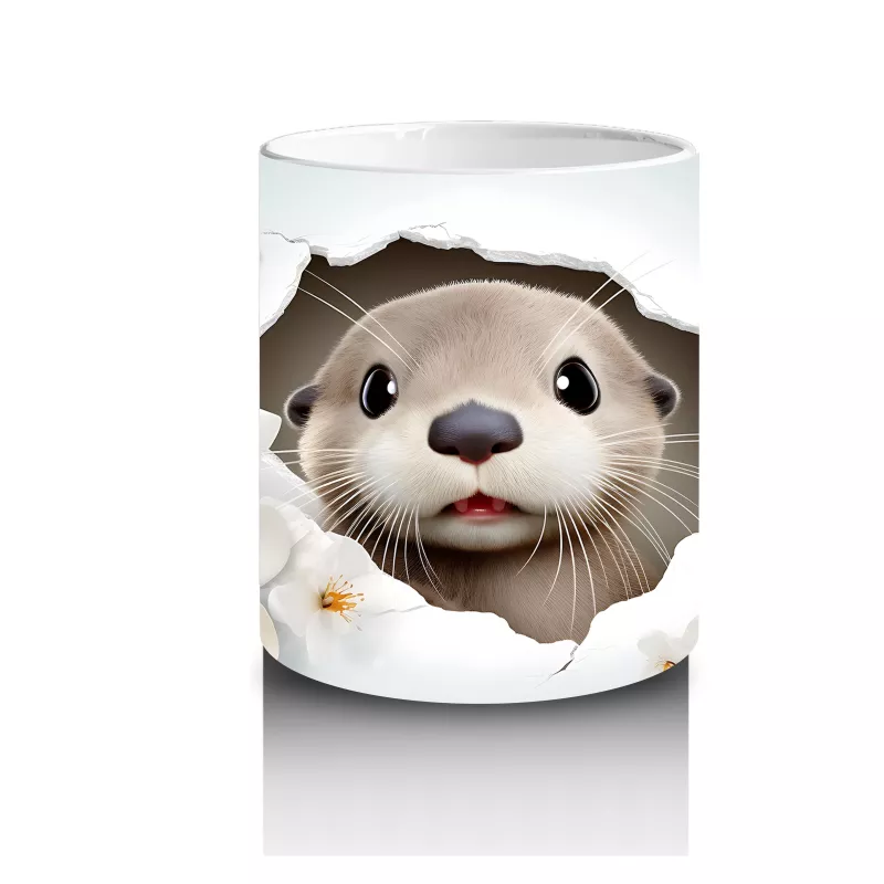 Kiraz Dalları Arasında Gülümseyen Samur – Baskılı Kupa - 3