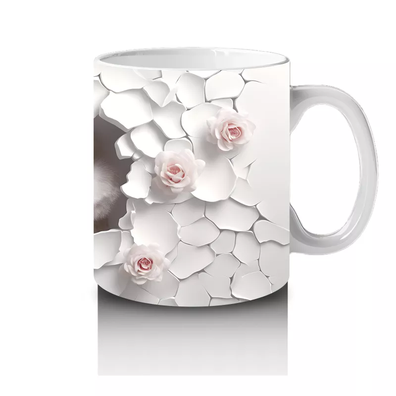 Kiraz Dalları Arasında Parlak Gözlü Baykuş – Baskılı Kupa - 4