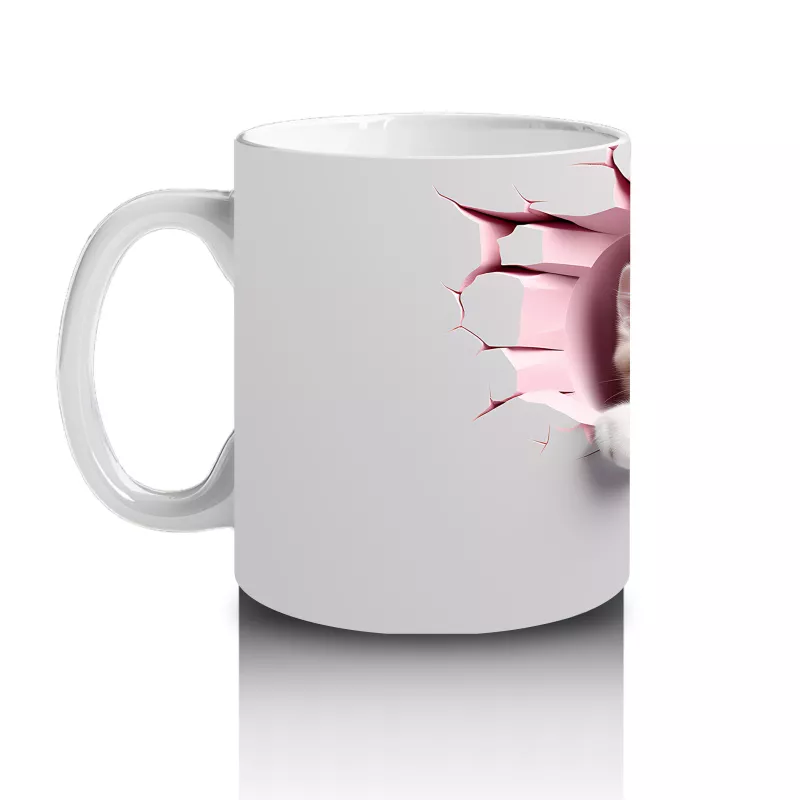 Kırık Duvar Arasında Aşık Kediler – Baskılı Kahve Kupası - 2