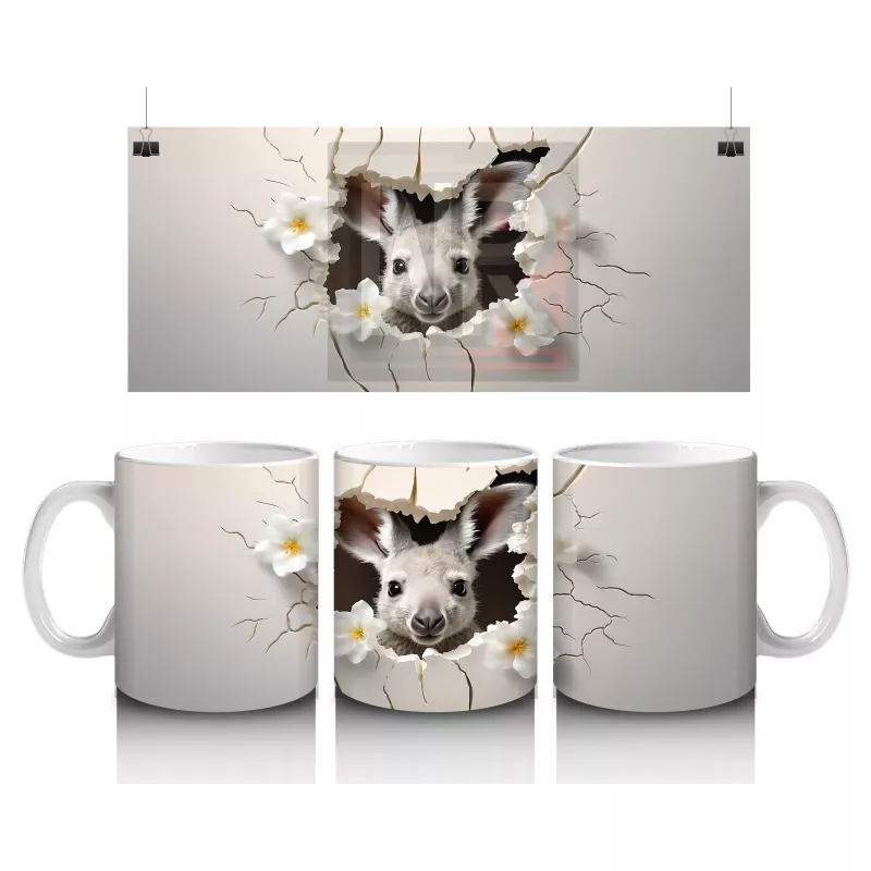 Kırık Duvar Arasında Sevimli Geyik – Baskılı Kahve Kupası