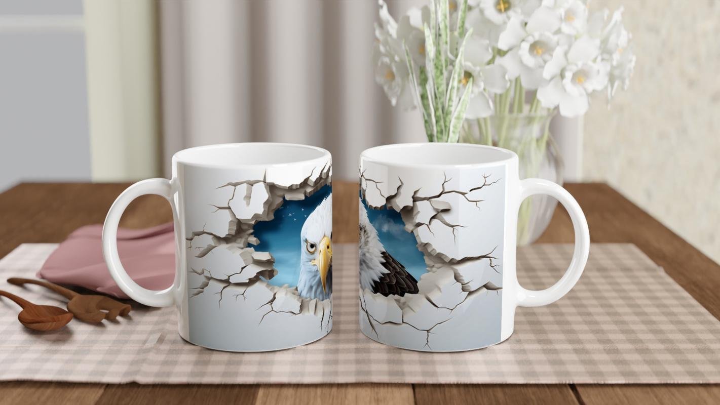 Kırık Duvarın Ardından Bakan Kartal Temalı Baskılı Kupa Bardak - 4