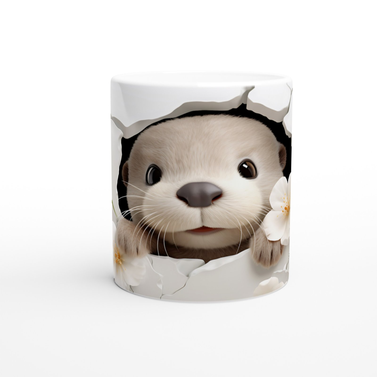 Kırık Duvarın Ardından Bakan Sevimli Su Samuru Baskılı Kupa Bardak