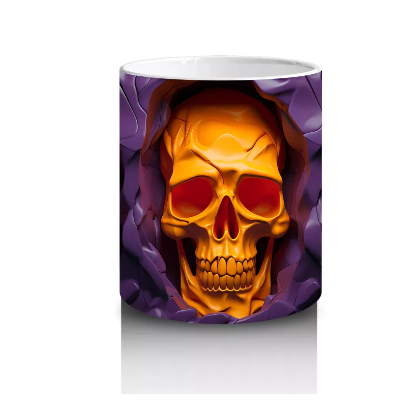 Kırmızı, Altın ve Mavi Kafatası Üçlüsü – Hediyelik Kahve Kupası - 3