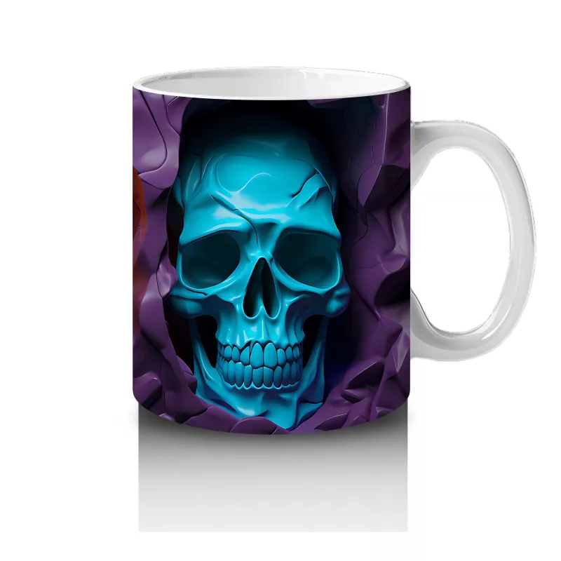 Kırmızı, Altın ve Mavi Kafatası Üçlüsü – Hediyelik Kahve Kupası - 4