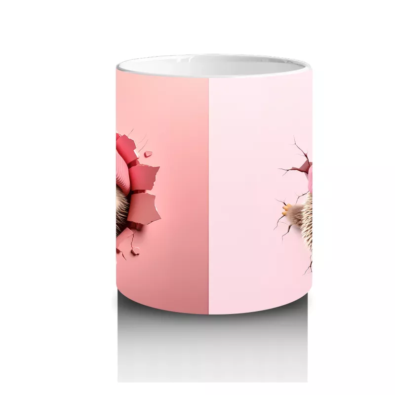 Kırmızı Kurdeleli Sevimli Kız Maskotu – Baskılı Kahve Kupası - 3