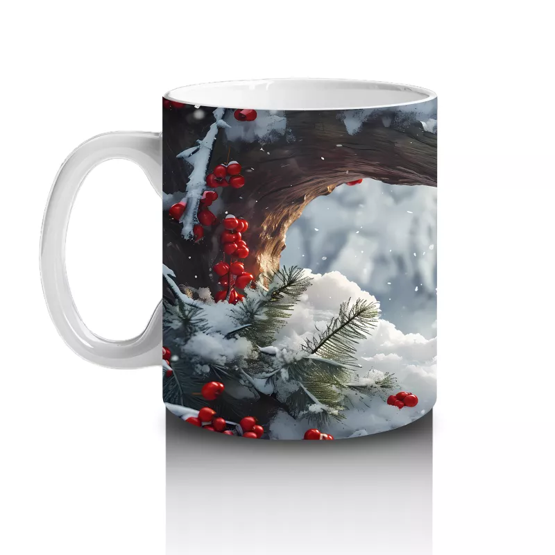 Kış Bahçesinde Uçan Kardinal Kuşu – Baskılı Kupa - 2