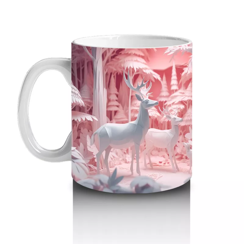 Kitaplık Önünde Oturan Meraklı Kedi – Baskılı Kahve Kupası - 2