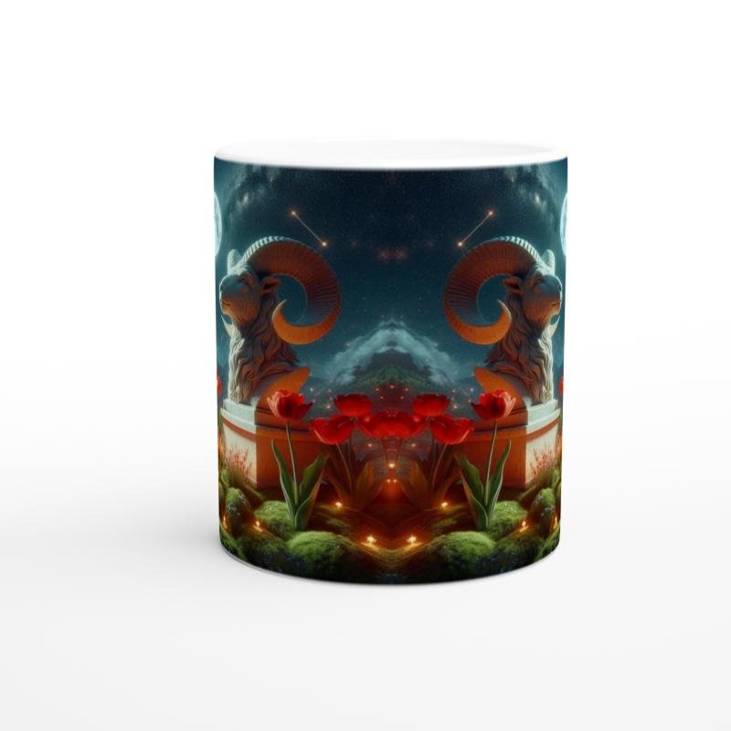 Koç Burcu Baskılı Kahve Kupası - Ay ışığında Zodyak Bahçesi Vs3 - 2