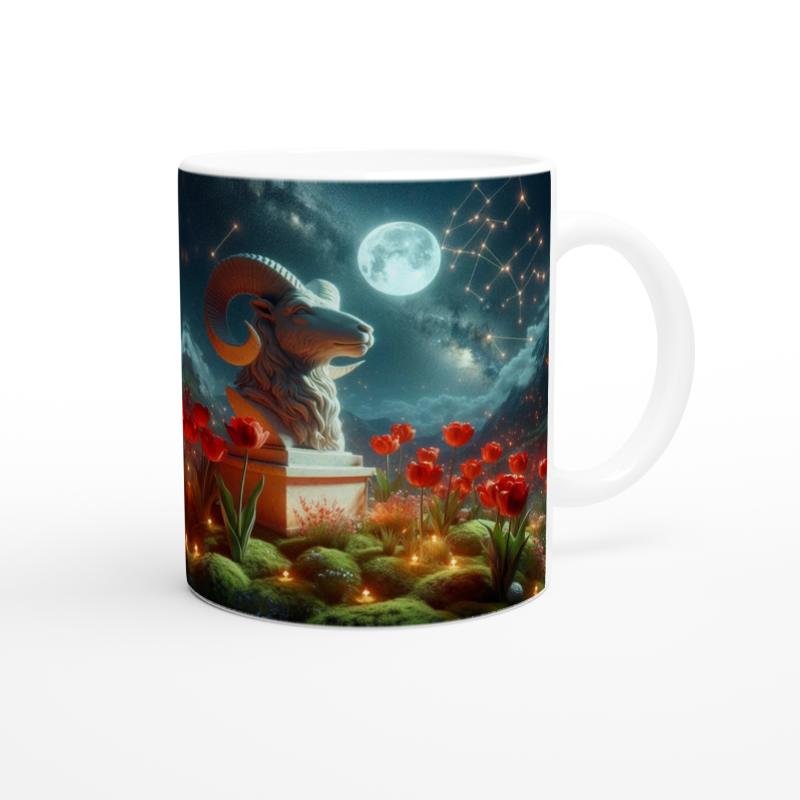 Koç Burcu Baskılı Kahve Kupası - Ay ışığında Zodyak Bahçesi Vs3 - 3