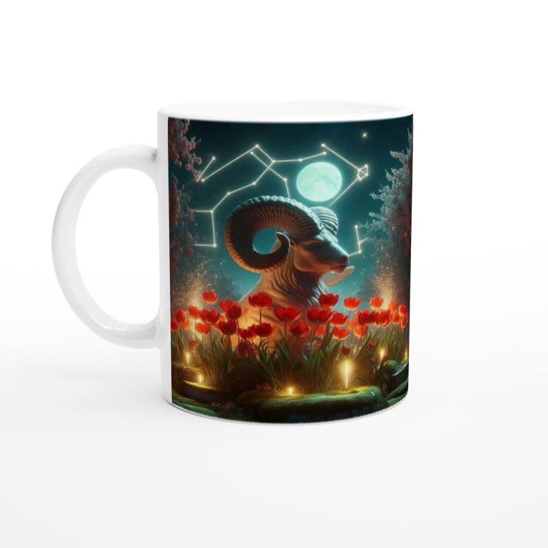 Koç Burcu Baskılı Kahve Kupası - Ay ışığında Zodyak Bahçesi Vs4