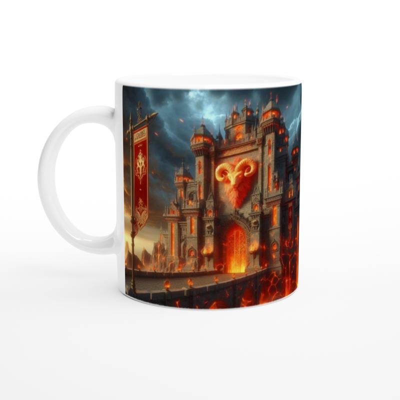 Koç Burcu Baskılı Kahve Kupası - Burçlar Krallığı Şatosu Vs3