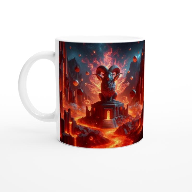 Koç Burcu Baskılı Kahve Kupası - Elementsel Doğa Krallığı Temalı Vs1