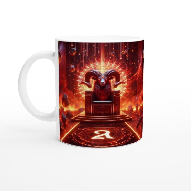 Koç Burcu Baskılı Kahve Kupası - Galaktik Taht Odası Temalı Vs1