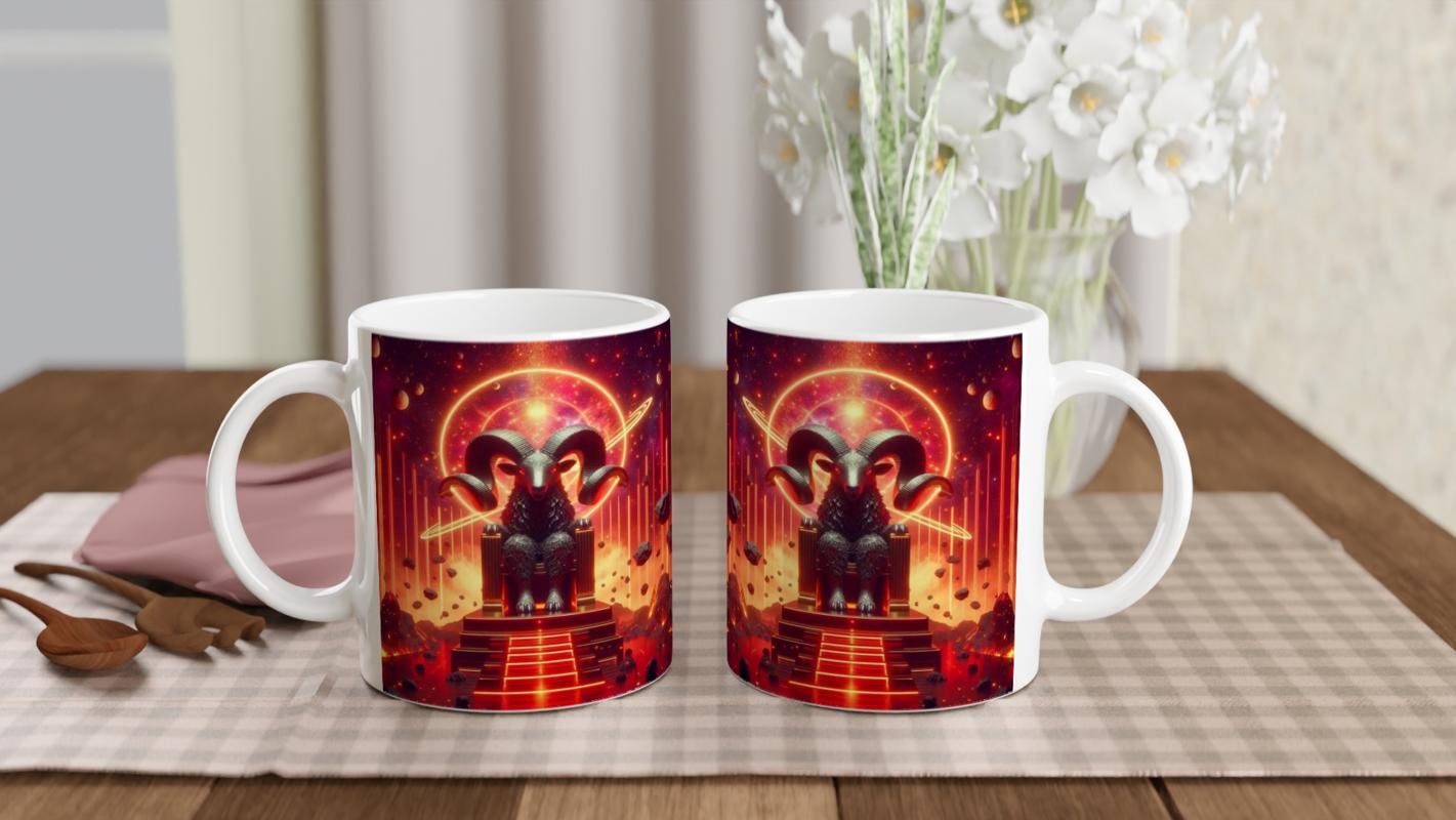 Koç Burcu Baskılı Kahve Kupası - Galaktik Taht Odası Temalı Vs3 - 5