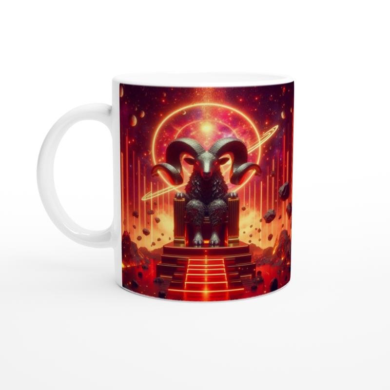 Koç Burcu Baskılı Kahve Kupası - Galaktik Taht Odası Temalı Vs3