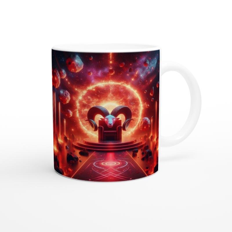 Koç Burcu Baskılı Kahve Kupası - Galaktik Taht Odası Temalı Vs4 - 3