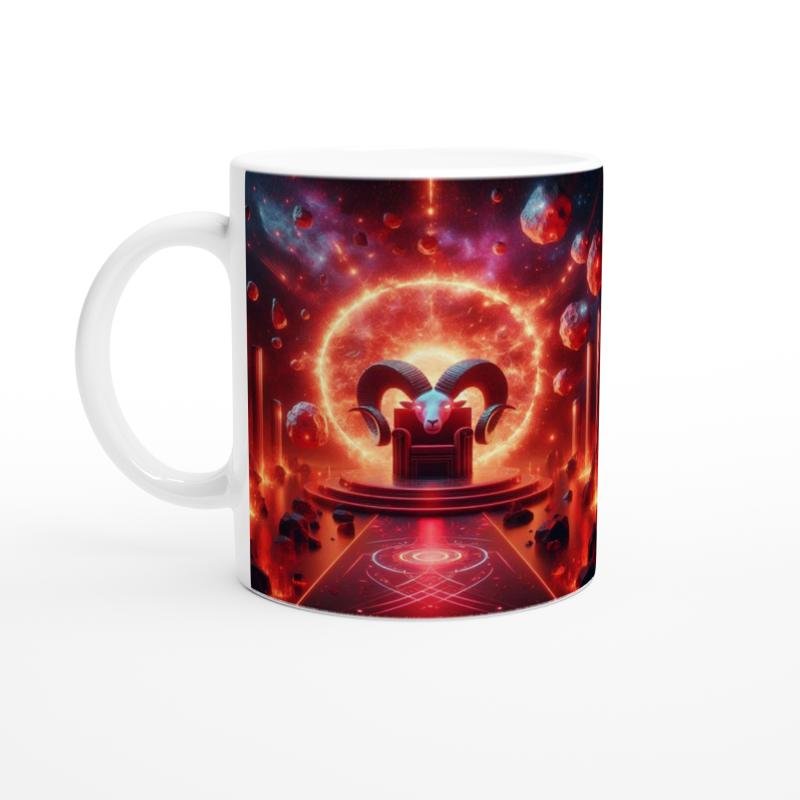 Koç Burcu Baskılı Kahve Kupası - Galaktik Taht Odası Temalı Vs4