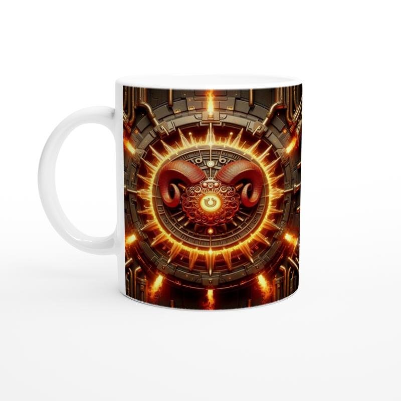 Koç Burcu Baskılı Kahve Kupası - Zamanın Çarkları Astroloji Mekanizması Vs1