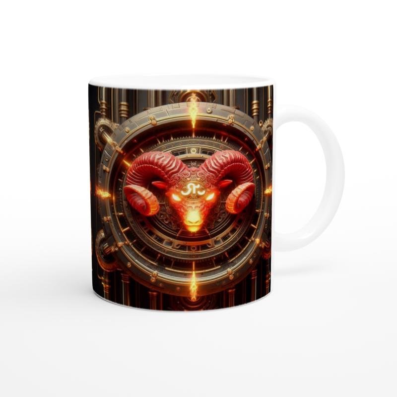 Koç Burcu Baskılı Kahve Kupası - Zamanın Çarkları Astroloji Mekanizması Vs2 - 3