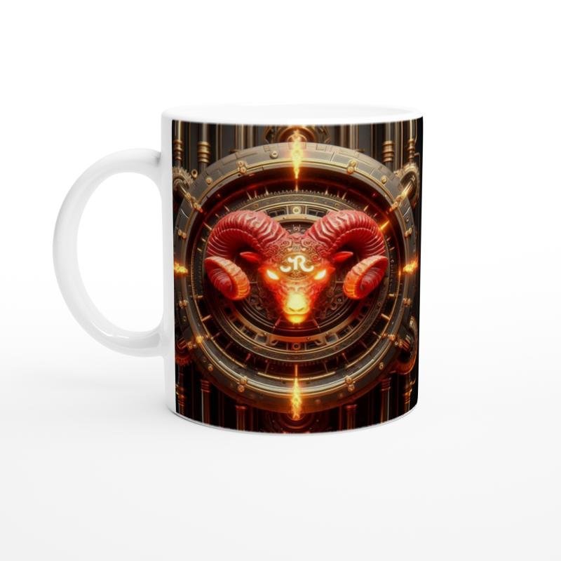 Koç Burcu Baskılı Kahve Kupası - Zamanın Çarkları Astroloji Mekanizması Vs2