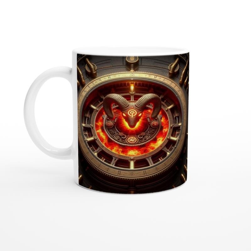 Koç Burcu Baskılı Kahve Kupası - Zamanın Çarkları Astroloji Mekanizması Vs3