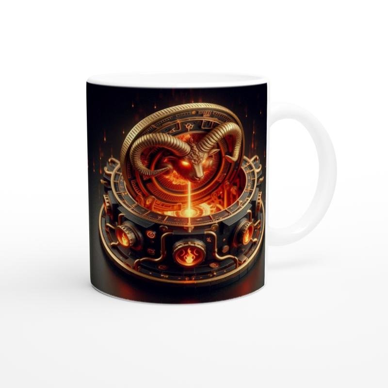 Koç Burcu Baskılı Kahve Kupası - Zamanın Çarkları Astroloji Mekanizması Vs4 - 3