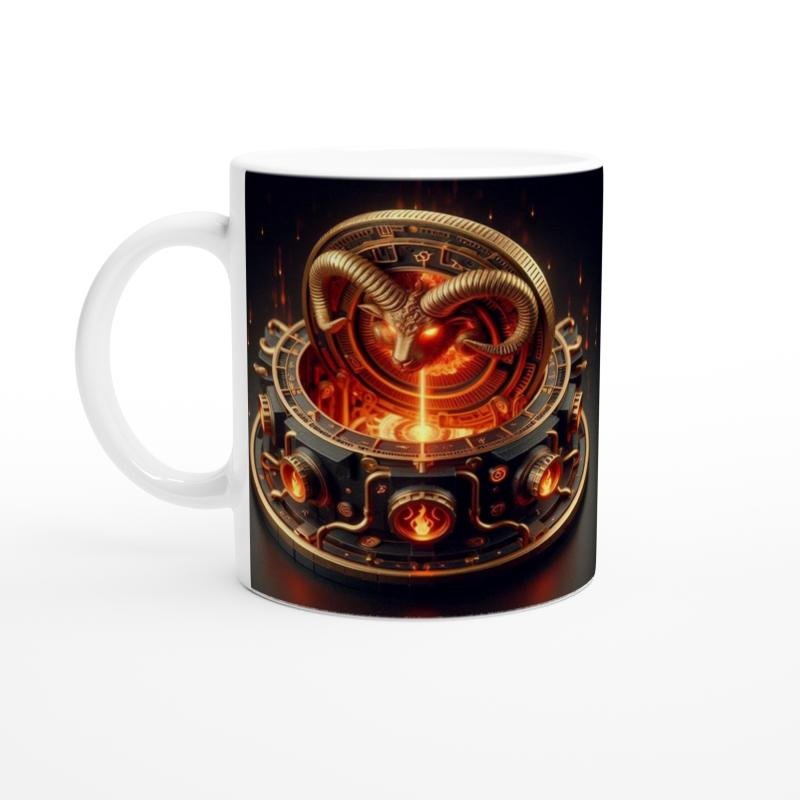 Koç Burcu Baskılı Kahve Kupası - Zamanın Çarkları Astroloji Mekanizması Vs4