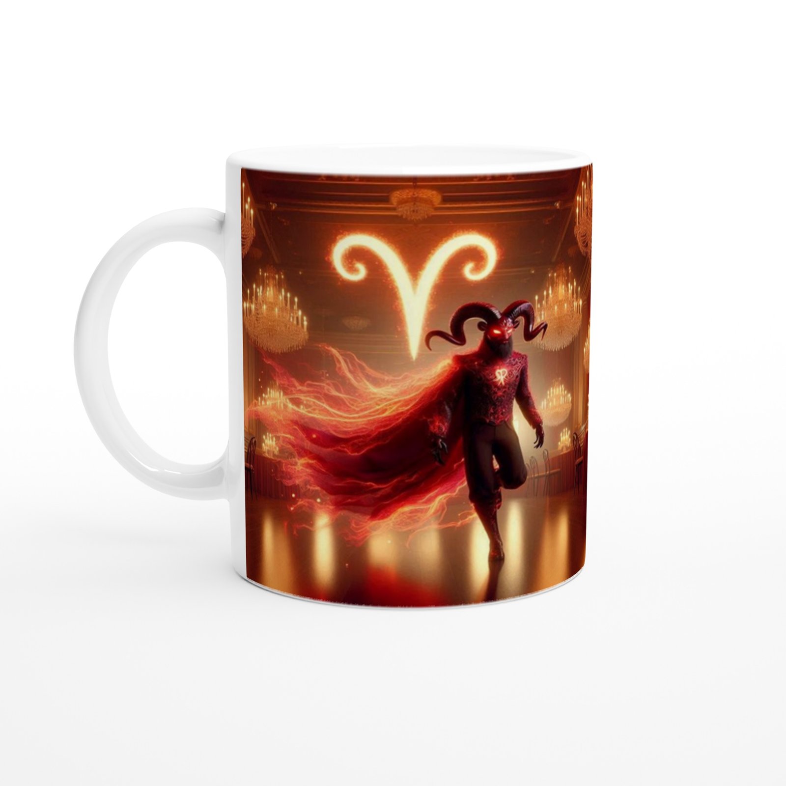 Koç Burcu Baskılı Kahve Kupası - Zodyak Maskeli Balo Vs3