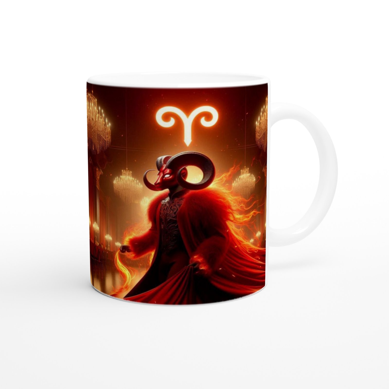 Koç Burcu Baskılı Kahve Kupası - Zodyak Maskeli Balo Vs4 - 3