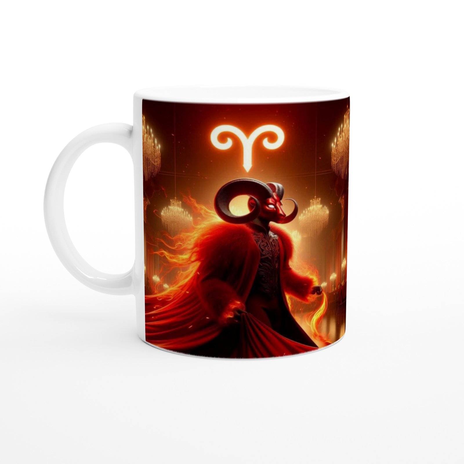 Koç Burcu Baskılı Kahve Kupası - Zodyak Maskeli Balo Vs4