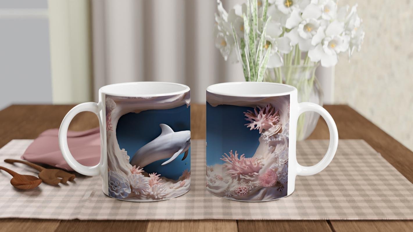 Koral Dünyasında Neşeli Yunus Kupa Bardak - 5