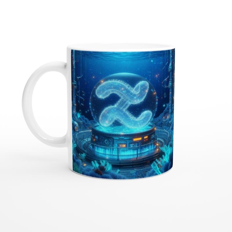 Kova Burcu Baskılı Kahve Kupası - Astral Denizaltı Dünyası Vs2
