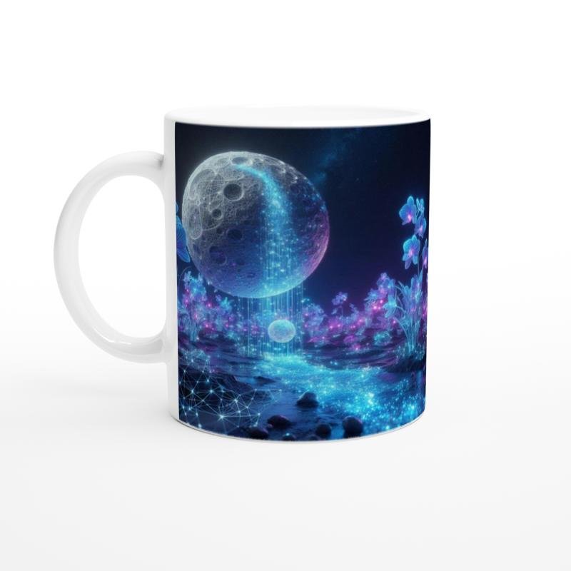 Kova Burcu Baskılı Kahve Kupası - Ay ışığında Zodyak Bahçesi Vs1