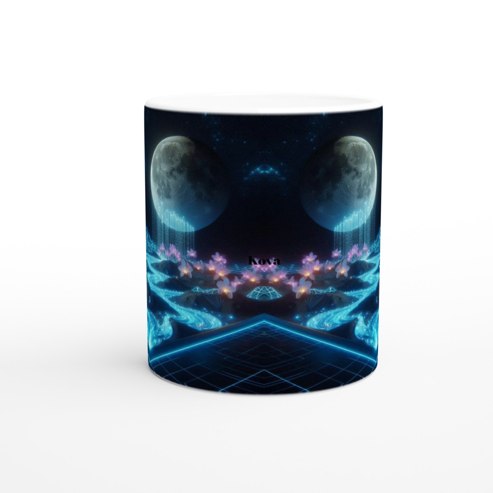 Kova Burcu Baskılı Kahve Kupası - Ay ışığında Zodyak Bahçesi Vs3 - 2