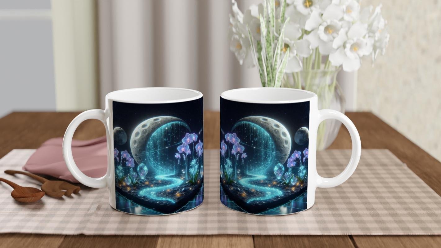 Kova Burcu Baskılı Kahve Kupası - Ay ışığında Zodyak Bahçesi Vs4 - 5