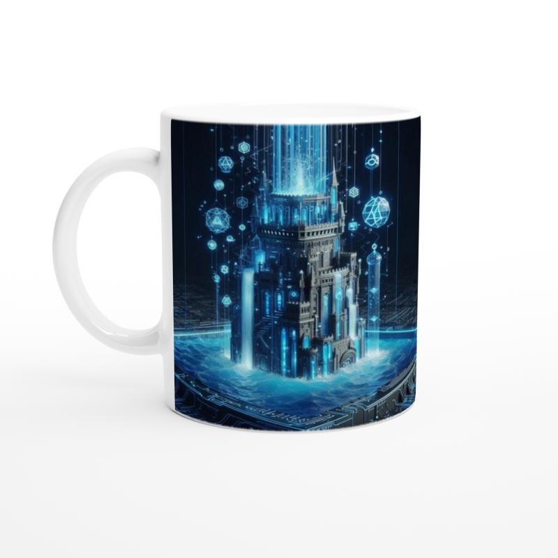 Kova Burcu Baskılı Kahve Kupası - Burçlar Krallığı Şatosu Vs1