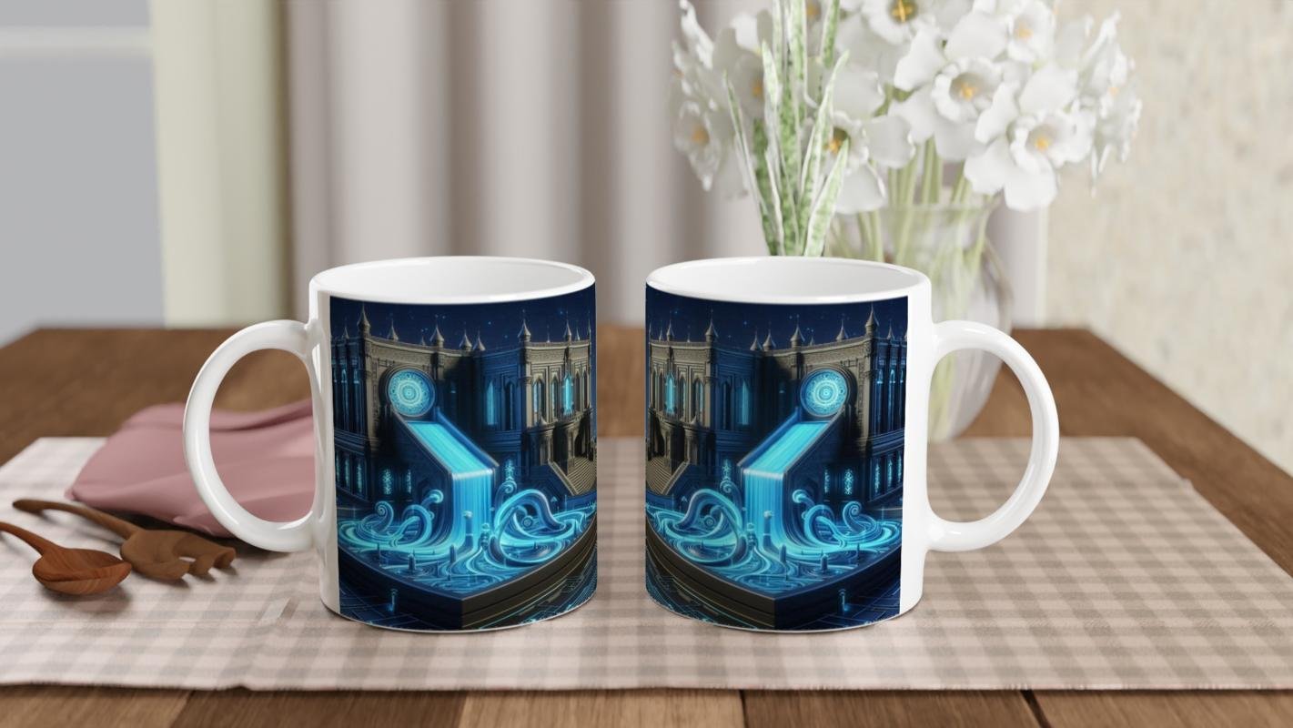 Kova Burcu Baskılı Kahve Kupası - Burçlar Krallığı Şatosu Vs2 - 5