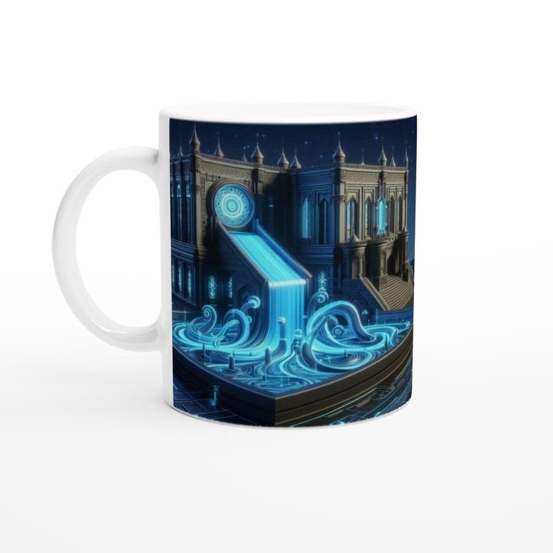 Kova Burcu Baskılı Kahve Kupası - Burçlar Krallığı Şatosu Vs2